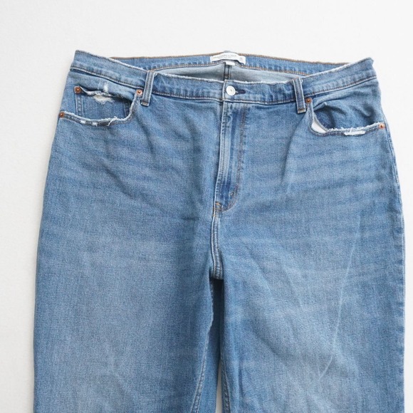 Abercrombie & Fitch Jeans Ankle Straight Ultra High Rise Distressed 35 / 20 Long - Picture 2 of 10